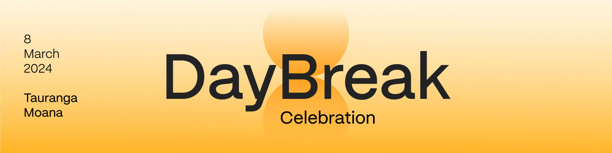 DayBreak Celebration logo, 8 March 2024, Tauranga Moana